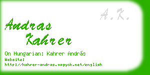 andras kahrer business card